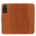 For Xiaomi Redmi Note 11 Business Diamond Buckle Leather Phone Case with Lanyard(Brown)