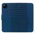 For Google Pixel 4a 4G Business Diamond Buckle Leather Phone Case with Lanyard(Royal Blue)