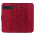For Google Pixel 7 5G Business Diamond Buckle Leather Phone Case with Lanyard(Wine Red)