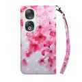 For Honor 90 3D Painted Leather Phone Case(Red Flower)
