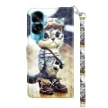 For Honor 90 Lite 3D Painted Leather Phone Case(Naughty Cat)