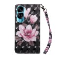 For Honor 90 Lite 3D Painted Leather Phone Case(Pink Flower)