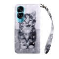 For Honor 90 Lite 3D Painted Leather Phone Case(Smile Cat)
