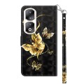 For Honor 90 Pro 3D Painted Leather Phone Case(Golden Swallow Butterfly)