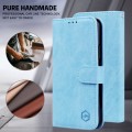 For Samsung Galaxy S24+ 5G Skin Feeling Oil Leather Texture PU + TPU Phone Case(Light Blue)