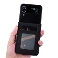 For Samsung Galaxy Z Flip3 5G Business Diamond Buckle Leather Phone Case with Lanyard(Black)