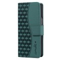 For Samsung Galaxy Z Fold3 5G Business Diamond Buckle Leather Phone Case with Lanyard(Green)