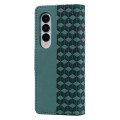 For Samsung Galaxy Z Fold3 5G Business Diamond Buckle Leather Phone Case with Lanyard(Green)