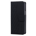 For Samsung Galaxy Z Fold3 5G Business Diamond Buckle Leather Phone Case with Lanyard(Black)