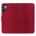 For Samsung Galaxy S23 Ultra 5G Diamond Buckle Leather Phone Case with Lanyard(Wine Red)