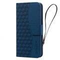For Samsung Galaxy S22 5G Diamond Buckle Leather Phone Case with Lanyard(Royal Blue)