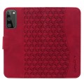 For Samsung Galaxy S20 Diamond Buckle Leather Phone Case with Lanyard(Wine Red)