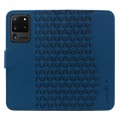 For Samsung Galaxy S20 Ultra 5G Diamond Buckle Leather Phone Case with Lanyard(Royal Blue)