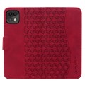 For Samsung Galaxy A22 5G Diamond Buckle Leather Phone Case with Lanyard(Wine Red)
