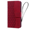 For Samsung Galaxy A24 4G / A25 5G Diamond Buckle Leather Phone Case with Lanyard(Wine Red)