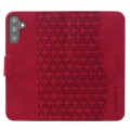 For Samsung Galaxy A24 4G / A25 5G Diamond Buckle Leather Phone Case with Lanyard(Wine Red)
