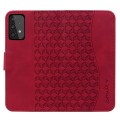 For Samsung Galaxy A32 4G Diamond Buckle Leather Phone Case with Lanyard(Wine Red)