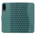 For Samsung Galaxy A50 Diamond Buckle Leather Phone Case with Lanyard(Green)