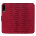 For Samsung Galaxy A50 Diamond Buckle Leather Phone Case with Lanyard(Wine Red)