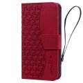 For Samsung Galaxy A35 5G Diamond Buckle Leather Phone Case with Lanyard(Wine Red)