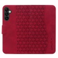 For Samsung Galaxy A35 5G Diamond Buckle Leather Phone Case with Lanyard(Wine Red)