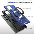 For Samsung Galaxy S23 5G MagSafe Magnetic Shockproof Phone Case with Ring Holder(Navy Blue)