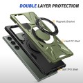 For Samsung Galaxy S23 5G MagSafe Magnetic Shockproof Phone Case with Ring Holder(Dark Green)