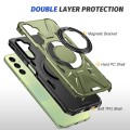 For Samsung Galaxy A14 4G/5G MagSafe Magnetic Shockproof Phone Case with Ring Holder(Dark Green)