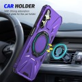For Samsung Galaxy A14 4G/5G MagSafe Magnetic Shockproof Phone Case with Ring Holder(Purple)