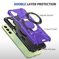 For Samsung Galaxy A14 4G/5G MagSafe Magnetic Shockproof Phone Case with Ring Holder(Purple)