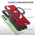For Samsung Galaxy A24 5G MagSafe Magnetic Shockproof Phone Case with Ring Holder(Red)