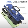 For Samsung Galaxy A24 4G/A25 5G MagSafe Magnetic Shockproof Phone Case with Ring Holder(Navy Blue)
