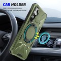 For Samsung Galaxy A15 MagSafe Magnetic Shockproof Phone Case with Ring Holder(Dark Green)