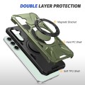 For Samsung Galaxy A15 MagSafe Magnetic Shockproof Phone Case with Ring Holder(Dark Green)
