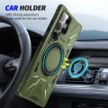 For Samsung Galaxy S24+ 5G MagSafe Magnetic Shockproof Phone Case with Ring Holder(Dark Green)