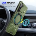 For Samsung Galaxy S24 5G MagSafe Magnetic Shockproof Phone Case with Ring Holder(Dark Green)