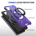For Samsung Galaxy S24 5G MagSafe Magnetic Shockproof Phone Case with Ring Holder(Purple)