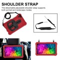 For Samsung Galaxy Tab A9 Shield 360 Rotation Handle EVA Shockproof PC Tablet Case(Red Black)