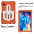 For Samsung Galaxy Tab A9 Shield 360 Rotation Handle EVA Shockproof PC Tablet Case(Orange Beige)