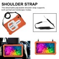 For Samsung Galaxy Tab A9 Shield 360 Rotation Handle EVA Shockproof PC Tablet Case(Orange Beige)