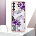 For Samsung Galaxy A05s Electroplating IMD TPU Phone Case(Purple Flower)