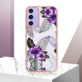 For Samsung Galaxy A15 5G Electroplating IMD TPU Phone Case(Purple Flower)
