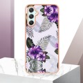 For Samsung Galaxy A25 5G Electroplating IMD TPU Phone Case(Purple Flower)