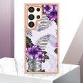 For Samsung Galaxy S24 Ultra 5G Electroplating IMD TPU Phone Case(Purple Flower)