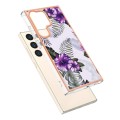 For Samsung Galaxy S24 Ultra 5G Electroplating IMD TPU Phone Case(Purple Flower)