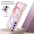 For Samsung Galaxy A15 5G Electroplating Marble Dual-side IMD Phone Case(Rose Gold 005)