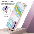 For Samsung Galaxy A15 5G Electroplating Marble Dual-side IMD Phone Case(Green 004)