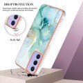 For Samsung Galaxy A15 5G Electroplating Marble Dual-side IMD Phone Case(Green 003)