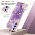 For Samsung Galaxy A15 5G Electroplating Marble Dual-side IMD Phone Case(Purple 002)