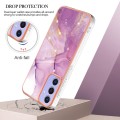 For Samsung Galaxy A15 5G Electroplating Marble Dual-side IMD Phone Case(Purple 001)